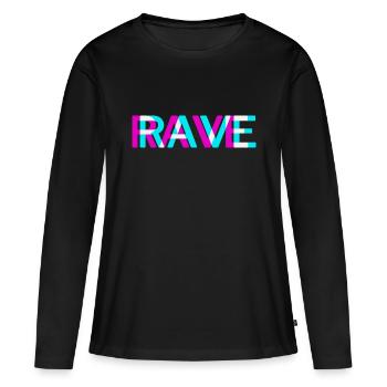 Techno Rave Electro Musik Trance House Festival - Frauen Premium Bio Langarmshirt - Schwarz - Vorne - Julia (174cm)