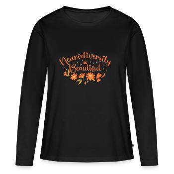 La neurodiversité, c’est beau : Journée de l’autisme en famille - T-shirt manches longues Premium bio Femme - noir - Devant - Julia (174cm)