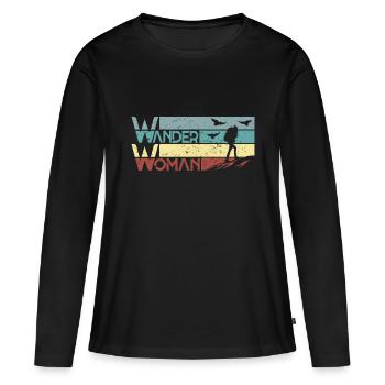 Hiking Mountaineering Hiking Nature Hiking Woman - Women's Premium Organic Long Sleeve Shirt - black - Front - Julia (174cm)