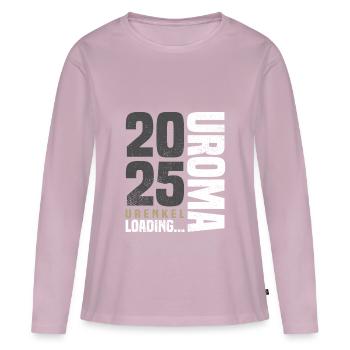 Uroma 2025 - Frauen Premium Bio Langarmshirt - Altrosa - Vorne - Julia (174cm)