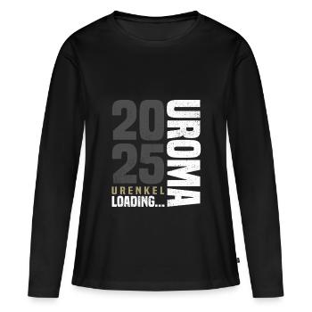 Uroma 2025 - Frauen Premium Bio Langarmshirt - Schwarz - Vorne - Julia (174cm)