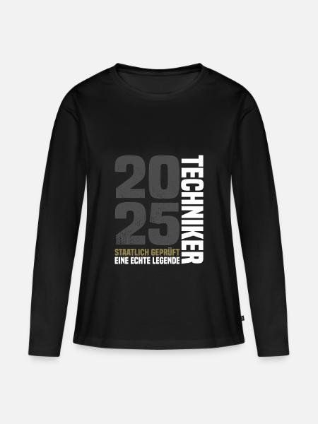 Staatlich Geprüfter Techniker 2025 - Frauen Premium Bio Langarmshirt - Schwarz