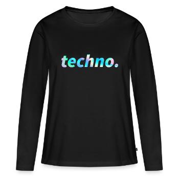 Techno Rave Festival Electro Musik Raver - Frauen Premium Bio Langarmshirt - Schwarz - Vorne - Julia (174cm)