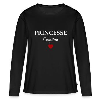 Coquine - T-shirt manches longues Premium bio Femme - noir - Devant - Julia (174cm)