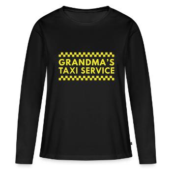 Omas Taxi-Service - Frauen Premium Bio Langarmshirt - Schwarz - Vorne - Julia (174cm)