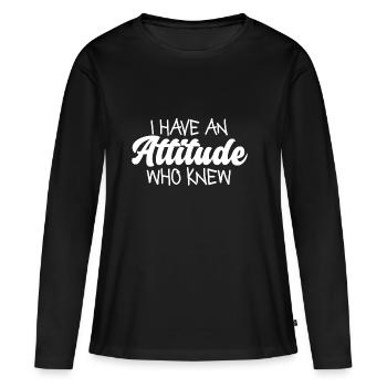 J’ai une attitude du Sud qui savait impertinent grossier - T-shirt manches longues Premium bio Femme - noir - Devant - Julia (174cm)