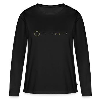 solar system - Women's Premium Organic Long Sleeve Shirt - black - Front - Julia (174cm)