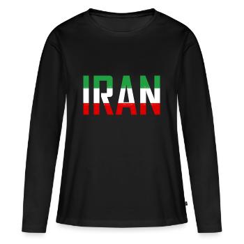 Iran Perse - T-shirt manches longues Premium bio Femme - noir - Devant - Julia (174cm)