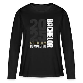Bachelor Studium 2025 - Frauen Premium Bio Langarmshirt - Schwarz - Vorne - Julia (174cm)