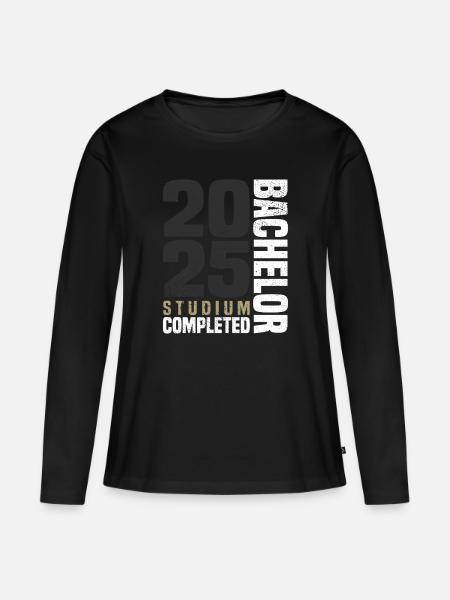 Bachelor Studium 2025 - Frauen Premium Bio Langarmshirt - Schwarz