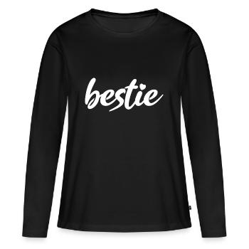 bestie Beste Bester Best Herzchen - Frauen Premium Bio Langarmshirt - Schwarz - Vorne - Julia (174cm)
