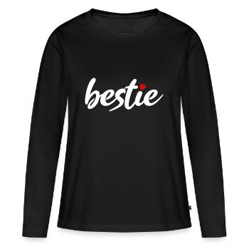 bestie Beste Bester Best Herzchen - Frauen Premium Bio Langarmshirt - Schwarz - Vorne - Julia (174cm)