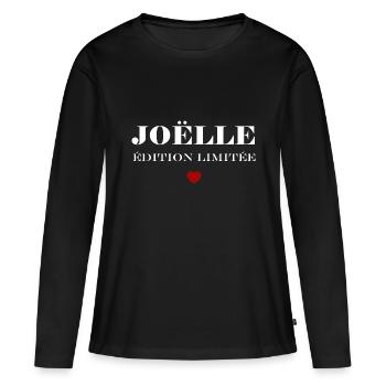 Joëlle - T-shirt manches longues Premium bio Femme - noir - Devant - Julia (174cm)