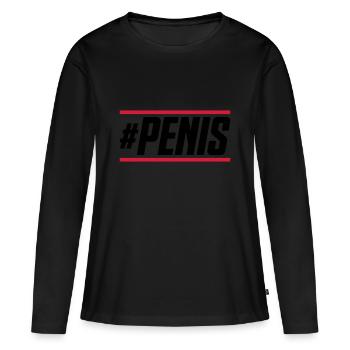 penis hashtag - Frauen Premium Bio Langarmshirt - Schwarz - Vorne - Julia (174cm)