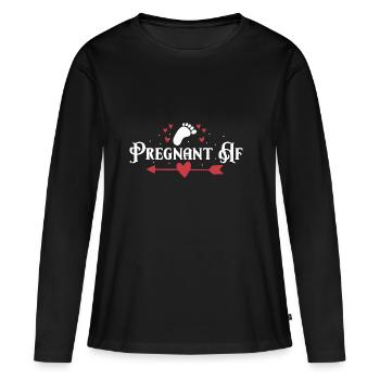 Pregnant Af - Women's Premium Organic Long Sleeve Shirt - black - Front - Julia (174cm)