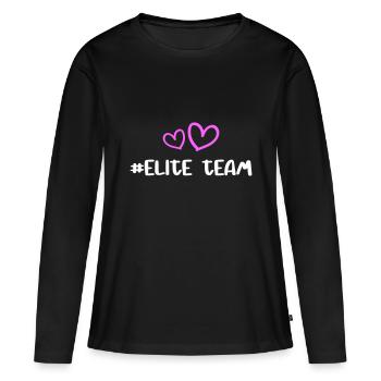 Équipe d’élite Heart Love - T-shirt manches longues Premium bio Femme - noir - Devant - Julia (174cm)