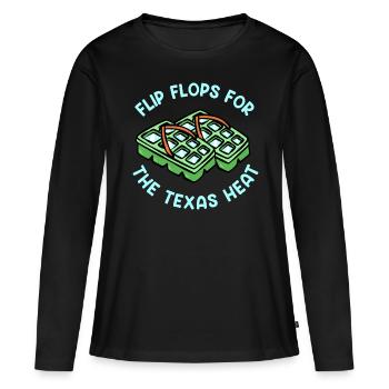 Texas Weather Flip Flops Design pour les fiers Texans - T-shirt manches longues Premium bio Femme - noir - Devant - Julia (174cm)