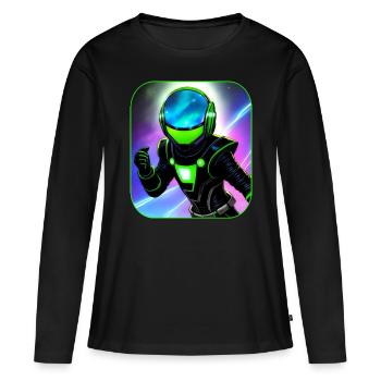 Astronaute de l’espace - T-shirt manches longues Premium bio Femme - noir - Devant - Julia (174cm)