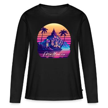 Majorque - T-shirt manches longues Premium bio Femme - noir - Devant - Julia (174cm)