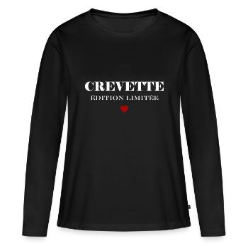 crevette - T-shirt manches longues Premium bio Femme - noir - Devant - Julia (174cm)