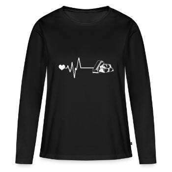Impulsion d’or coeur amour - T-shirt manches longues Premium bio Femme - noir - Devant - Julia (174cm)