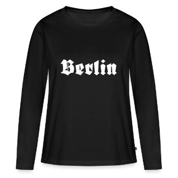 Berlin - Women's Premium Organic Long Sleeve Shirt - black - Front - Julia (174cm)