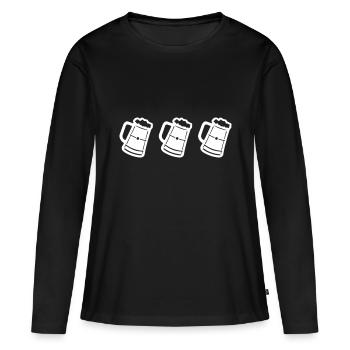 Chope de bière alcool de bière cheers - T-shirt manches longues Premium bio Femme - noir - Devant - Julia (174cm)