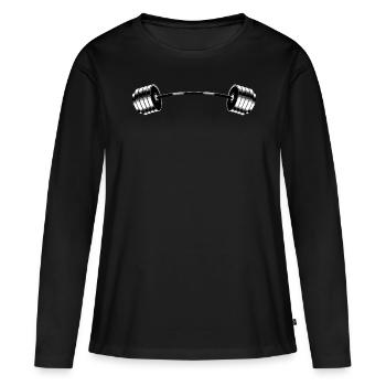 haltère - T-shirt manches longues Premium bio Femme - noir - Devant - Julia (174cm)