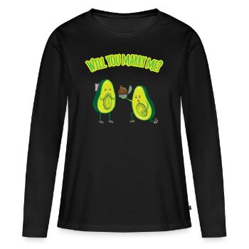 Avocado marriage proposal - marriage proposal - Women's Premium Organic Long Sleeve Shirt - black - Front - Julia (174cm)