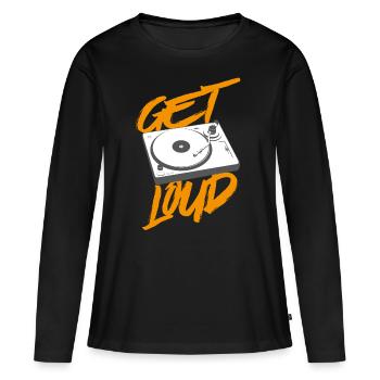 Get Loud - T-shirt manches longues Premium bio Femme - noir - Devant - Julia (174cm)
