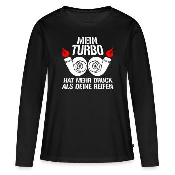 turbo - T-shirt manches longues Premium bio Femme - noir - Devant - Julia (174cm)