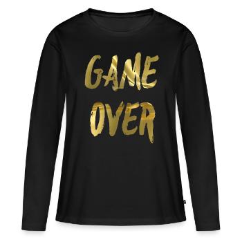 GAME OVER - T-shirt manches longues Premium bio Femme - noir - Devant - Julia (174cm)