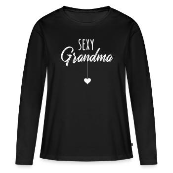 Sexy grandmother granny heart - Women's Premium Organic Long Sleeve Shirt - black - Front - Julia (174cm)