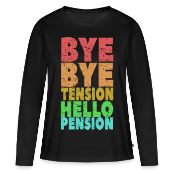 Pension - Frauen Premium Bio Langarmshirt - Schwarz - Vorne - Julia (174cm)