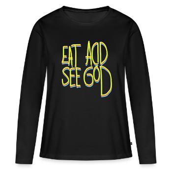 Psychédéliques au LSD acide - T-shirt manches longues Premium bio Femme - noir - Devant - Julia (174cm)