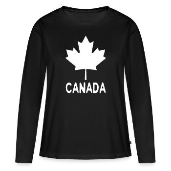 Maple Maple Leaf Canada Canada - Women's Premium Organic Long Sleeve Shirt - black - Front - Julia (174cm)