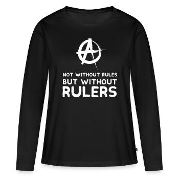 anarchy - Women's Premium Organic Long Sleeve Shirt - black - Front - Julia (174cm)