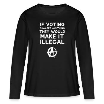anarchy - Women's Premium Organic Long Sleeve Shirt - black - Front - Julia (174cm)