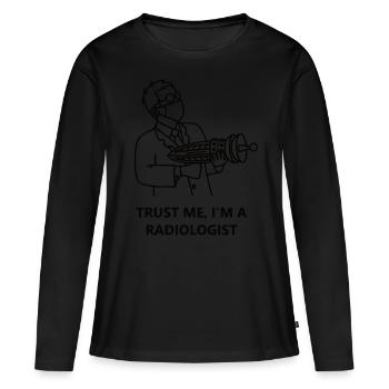 radiologue - T-shirt manches longues Premium bio Femme - noir - Devant - Julia (174cm)