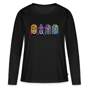 juke-box - T-shirt manches longues Premium bio Femme - noir - Devant - Julia (174cm)