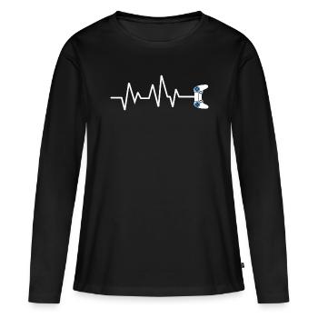 Jeux - Fréquence - Jeux - Jeux - Contrôleur - T-shirt manches longues Premium bio Femme - noir - Devant - Julia (174cm)