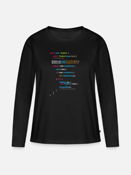 Programm Code - Frauen Premium Bio Langarmshirt - Schwarz