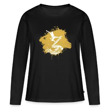 Surfen Surfer Surf Graffiti - Frauen Premium Bio Langarmshirt - Schwarz - Vorne - Julia (174cm)