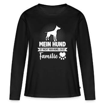 Hundehalter Vierbeiner Hunde Sprüche Familie - Frauen Premium Bio Langarmshirt - Schwarz - Vorne - Julia (174cm)