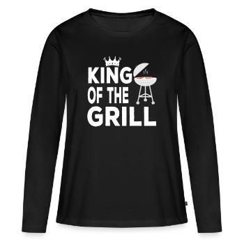 König Grillen Grill Barbecue King Grillsaison - Frauen Premium Bio Langarmshirt - Schwarz - Vorne - Julia (174cm)