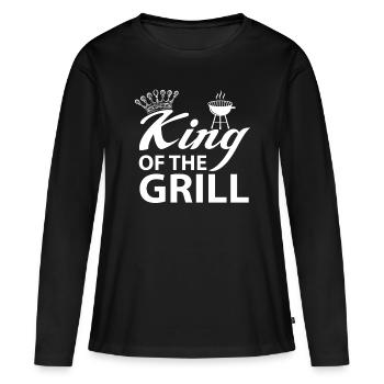 König King Grillen Grill Griller Grillmeister - Frauen Premium Bio Langarmshirt - Schwarz - Vorne - Julia (174cm)
