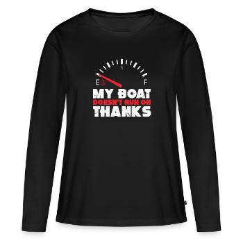 Boot - Frauen Premium Bio Langarmshirt - Schwarz - Vorne - Julia (174cm)