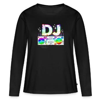 DJ Djing Disc Jockey Disc Jockey Cadeau De Fête - T-shirt manches longues Premium bio Femme - noir - Devant - Julia (174cm)