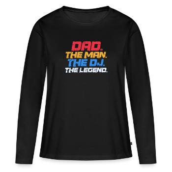 Dj père papa djing cadeau jockey disc jockey - T-shirt manches longues Premium bio Femme - noir - Devant - Julia (174cm)