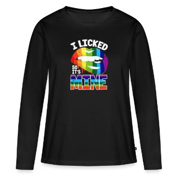 LGBT - T-shirt manches longues Premium bio Femme - noir - Devant - Julia (174cm)